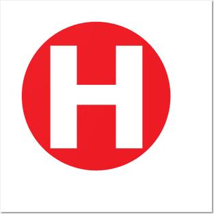 Letter H Big Red Dot Letters & Numbers Posters and Art